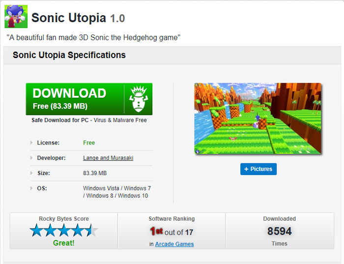 sonic utopia download game jolt