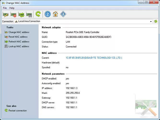 Technician mac address changer