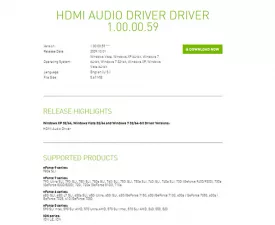 NVIDIA HDMI Audio Driver