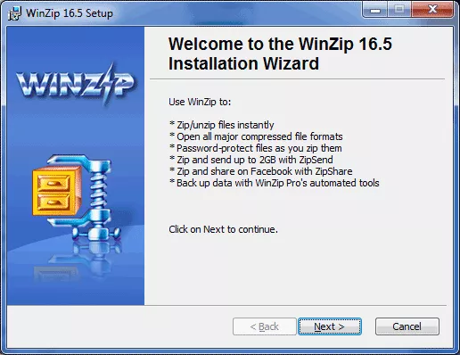 Winzip installation and configuration