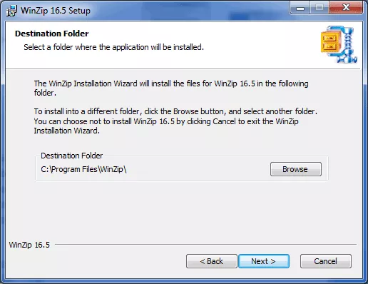 Winzip installation and configuration