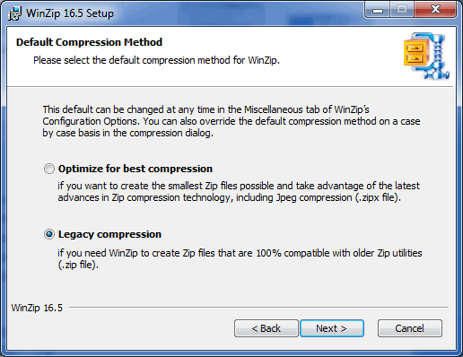 Winzip installation and configuration