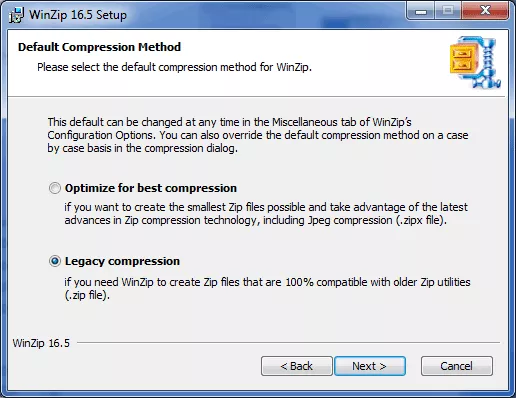 Winzip installation and configuration