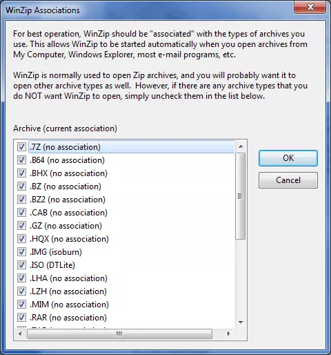 Winzip installation and configuration