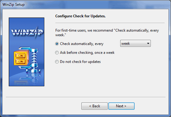 Winzip installation and configuration
