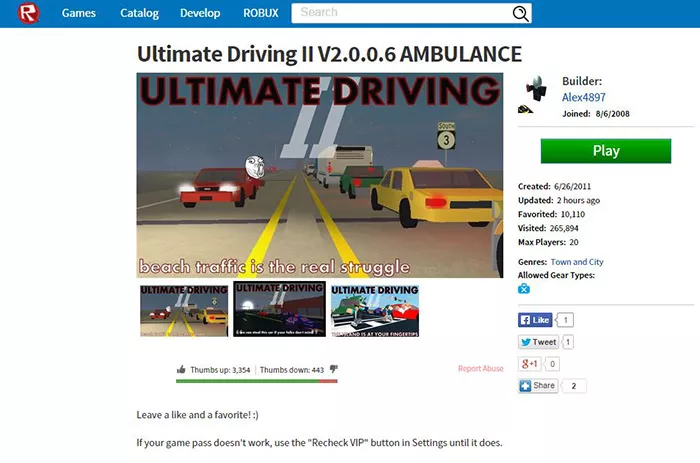 Roblox Ultimate Driving History