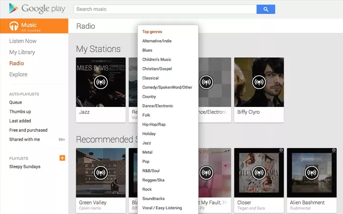 Google play music radio