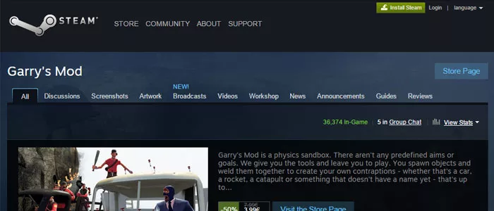 Steam garry's mod