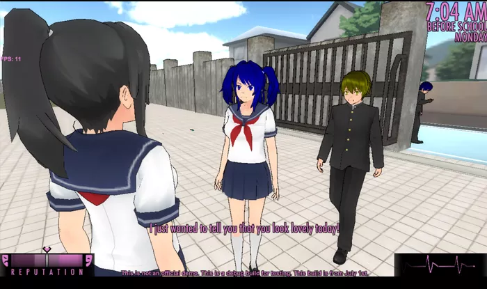 Yandere Simulator compliment someone